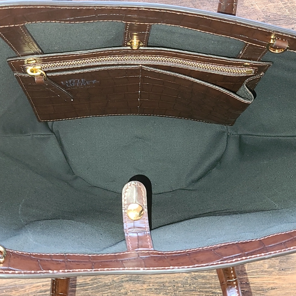 Little Liffner Tulip Croc Embossed Leather Tote - Picture 10 of 12